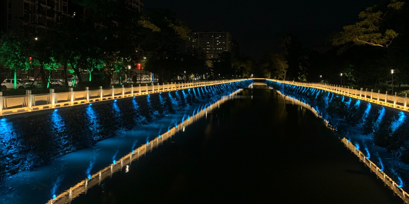 偉人孫中山故里中山市南朗鎮(zhèn)公園河道亮化工程順利驗(yàn)收